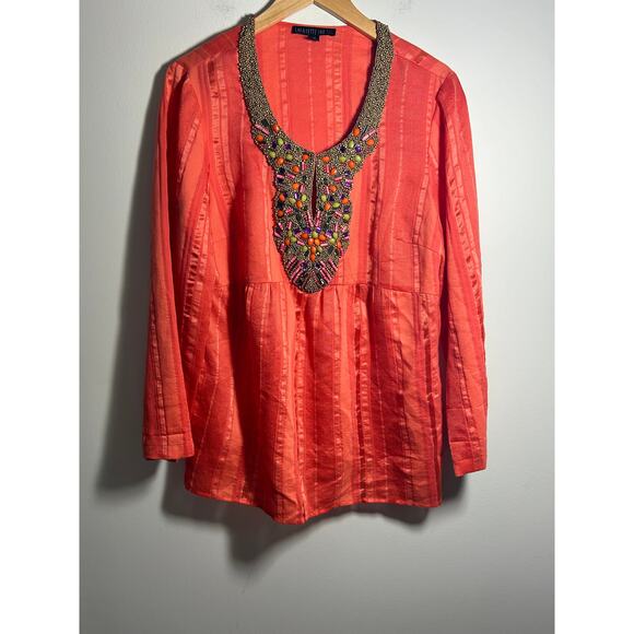 Lafayette 148 New York Beaded detail Long sleeve Size 14 - Picture 2 of 7